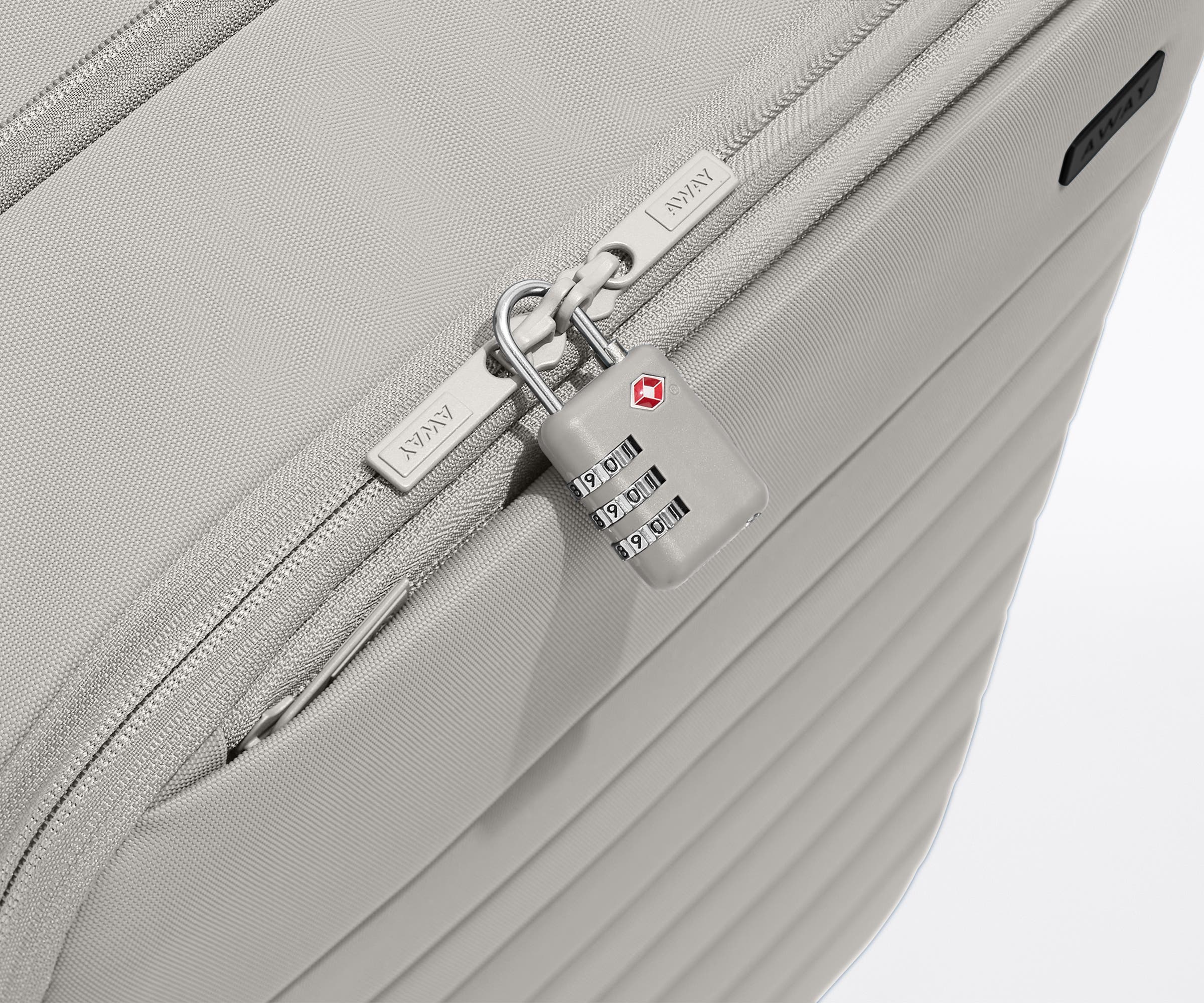 Color-matching TSA combination lock that comes with the Softside suitcase