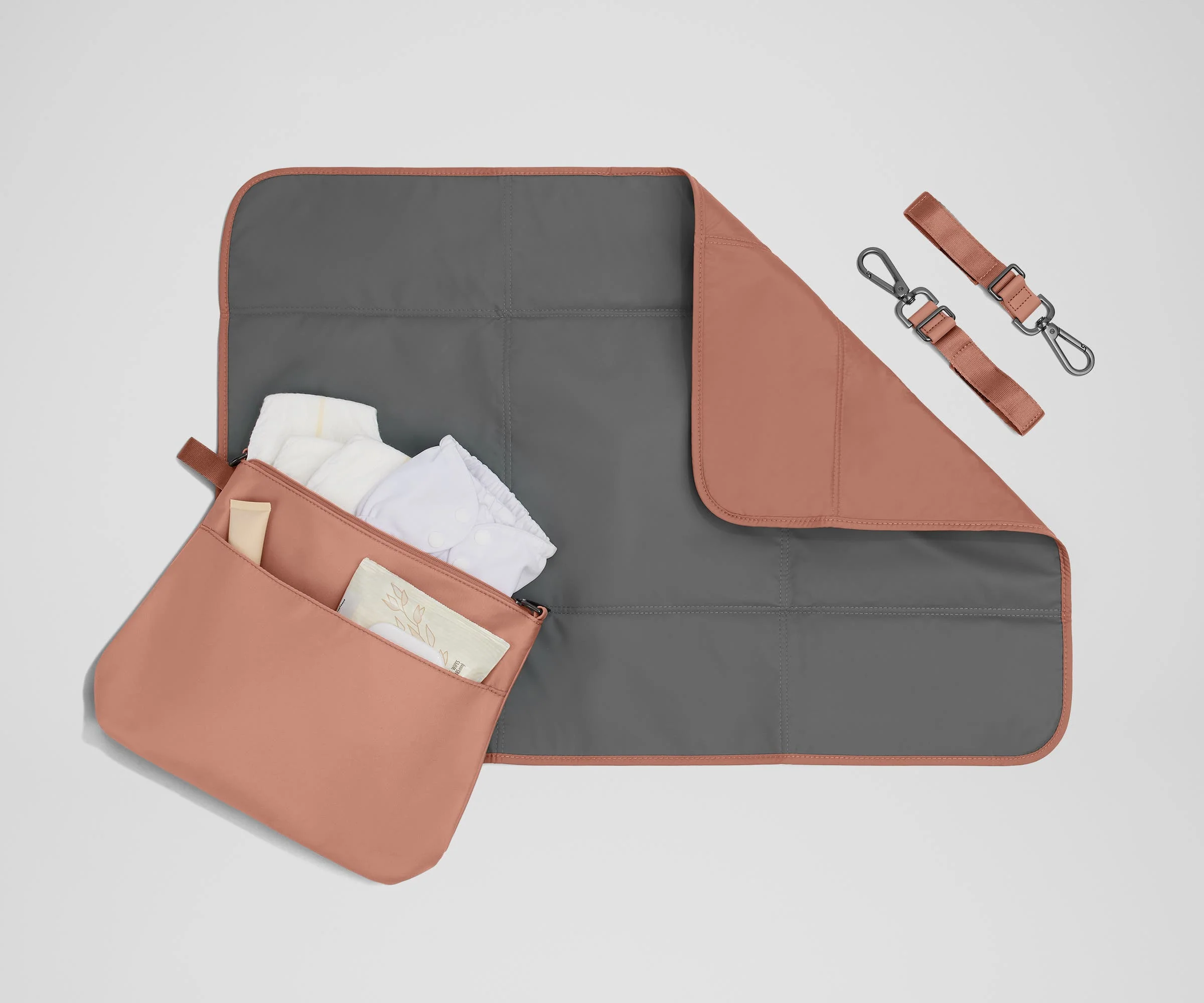 Stroller clips, Carry-All Pouch, and changing pad