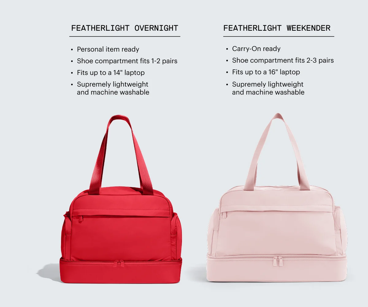 Featherlight Overnight Bag in Blush Pink