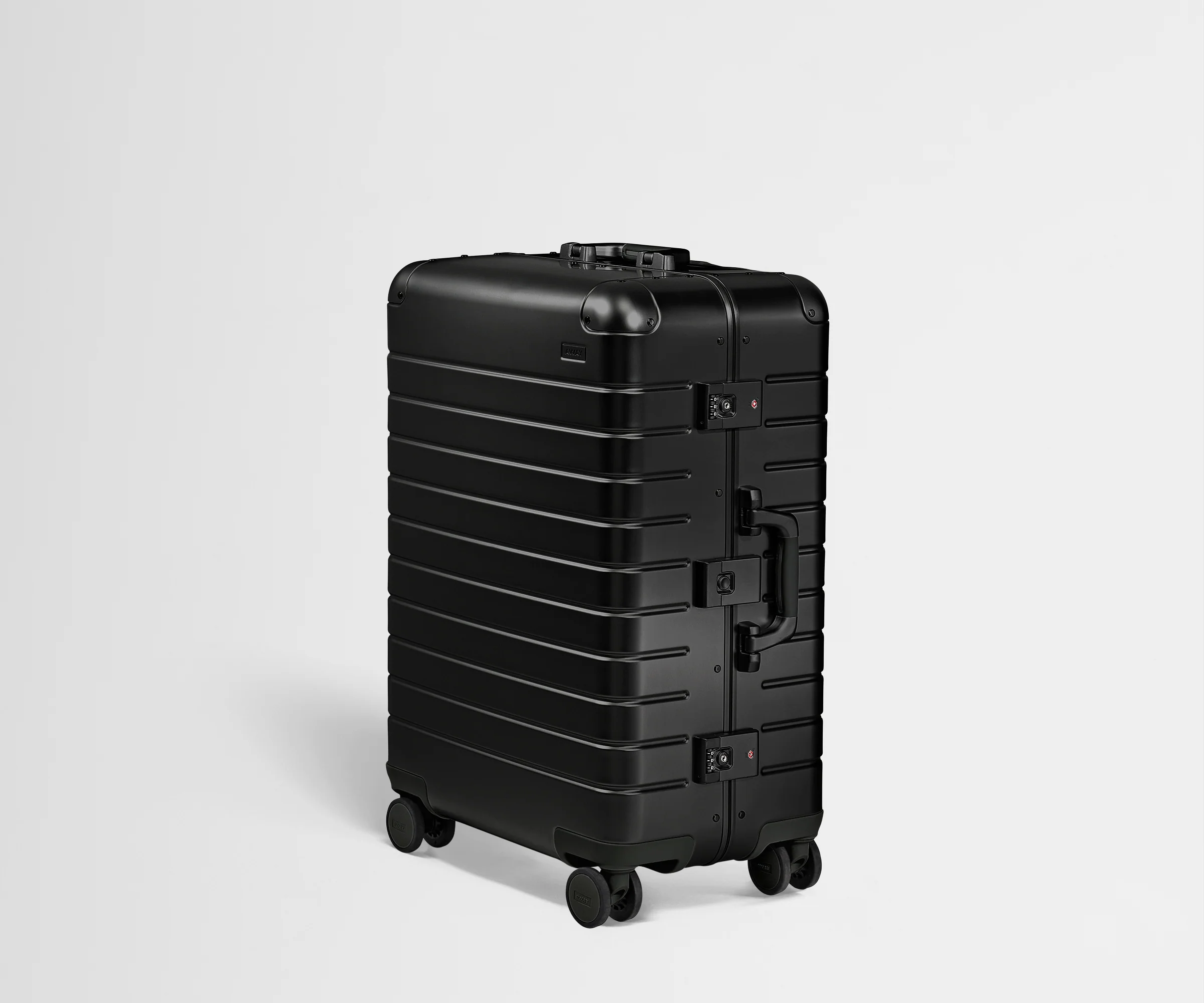 Angled product view of the Medium: Aluminum Edition in Onyx Black
