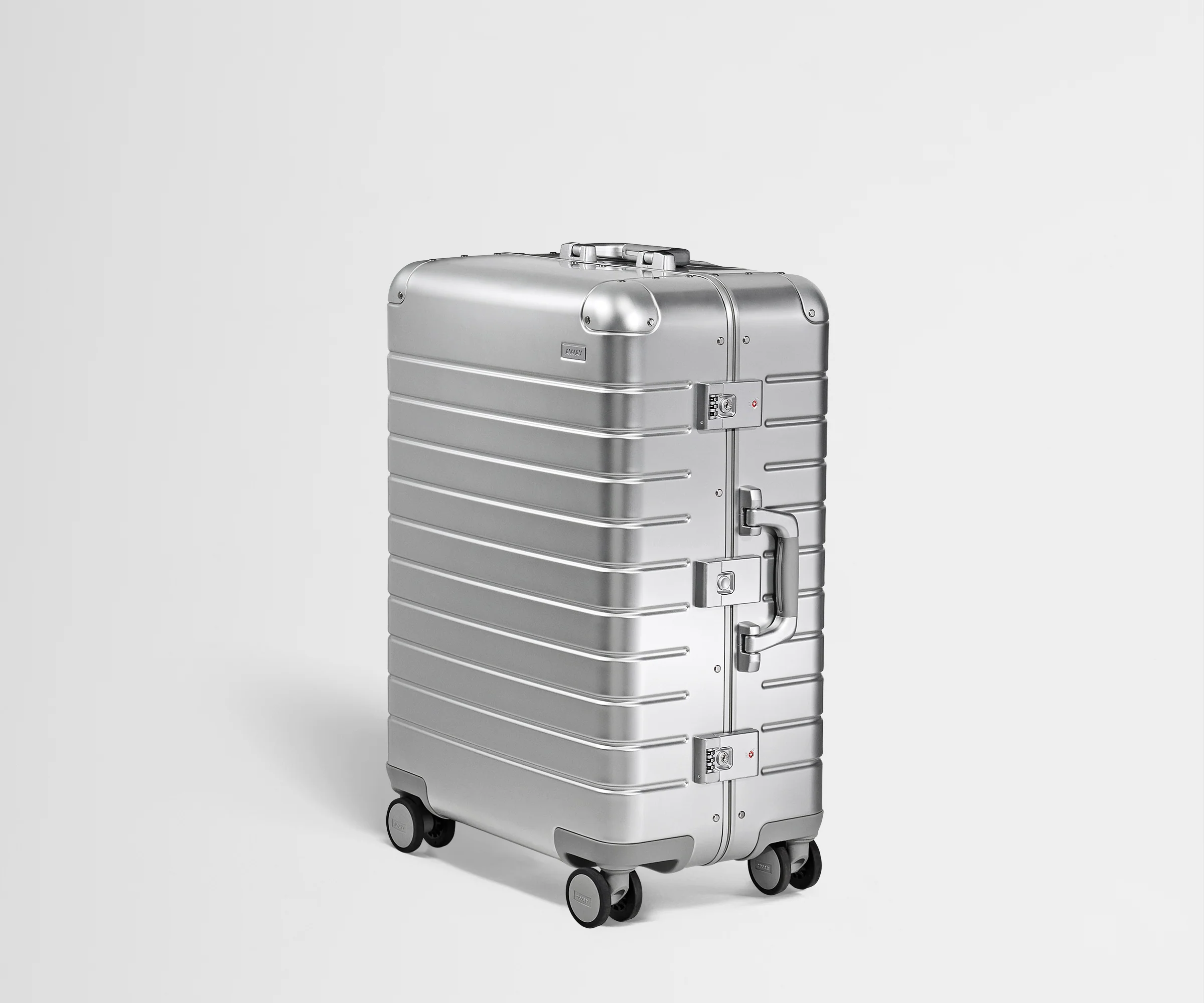 Angled product view of the Medium: Aluminum Edition in Silver