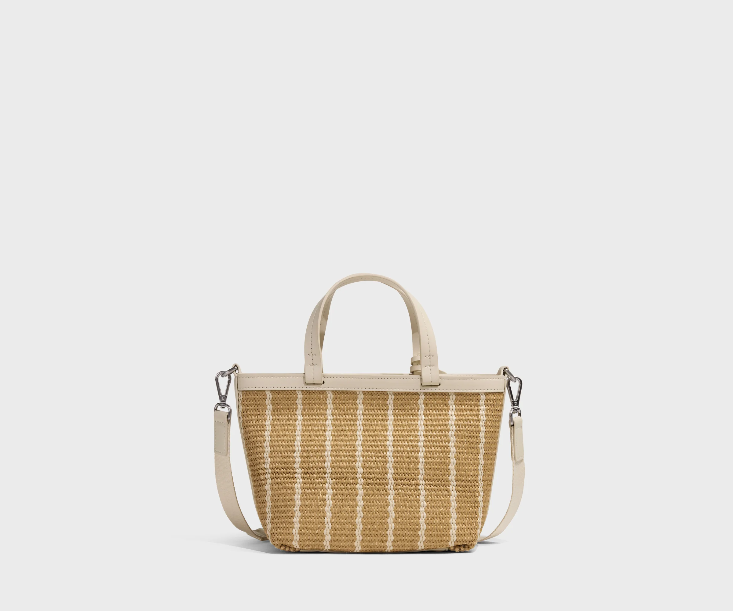 Mini Riviera Straw Tote in White Seagrass