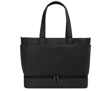 The Double Diaper Tote in Jet Black