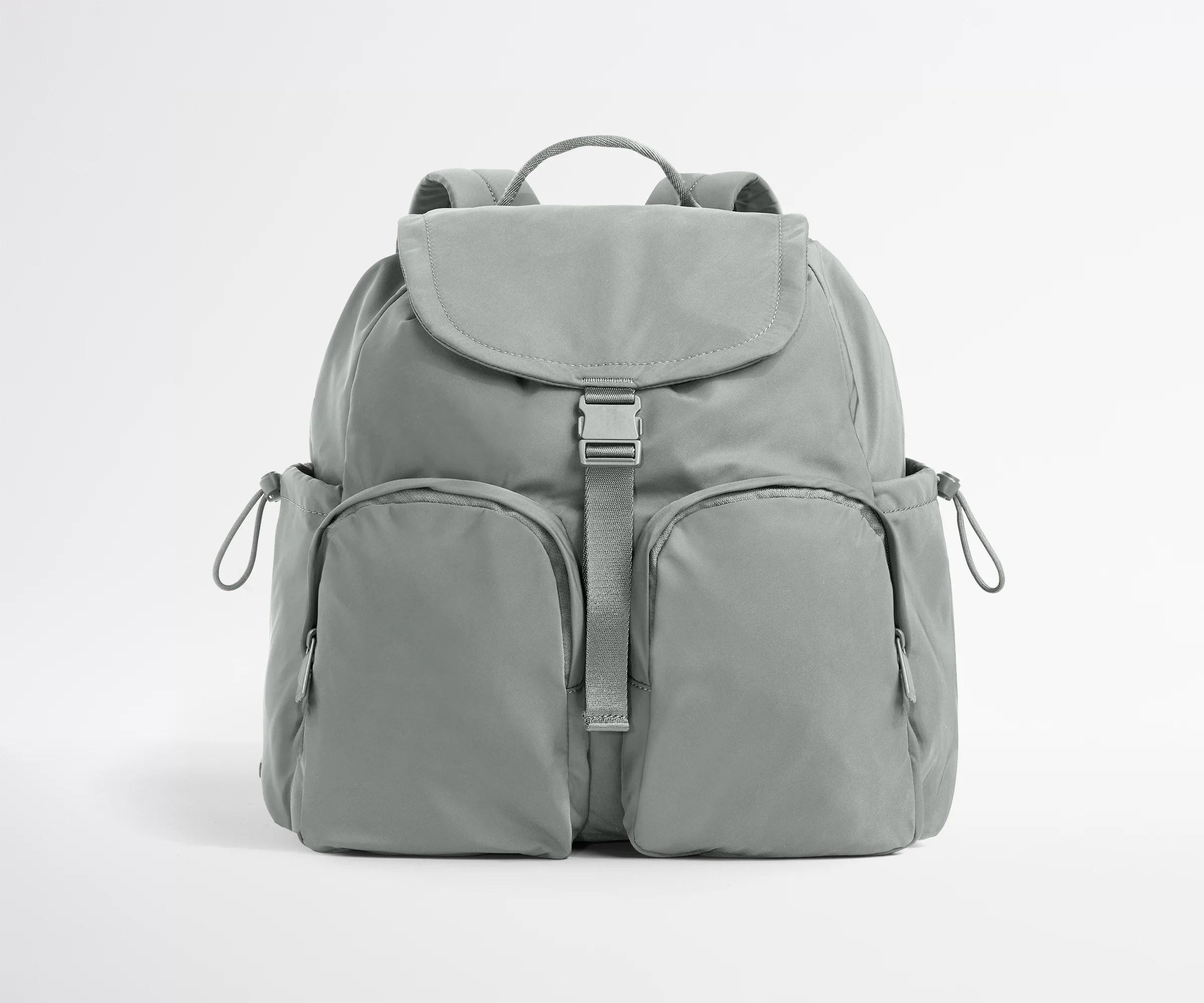 Gray backpack on a white background