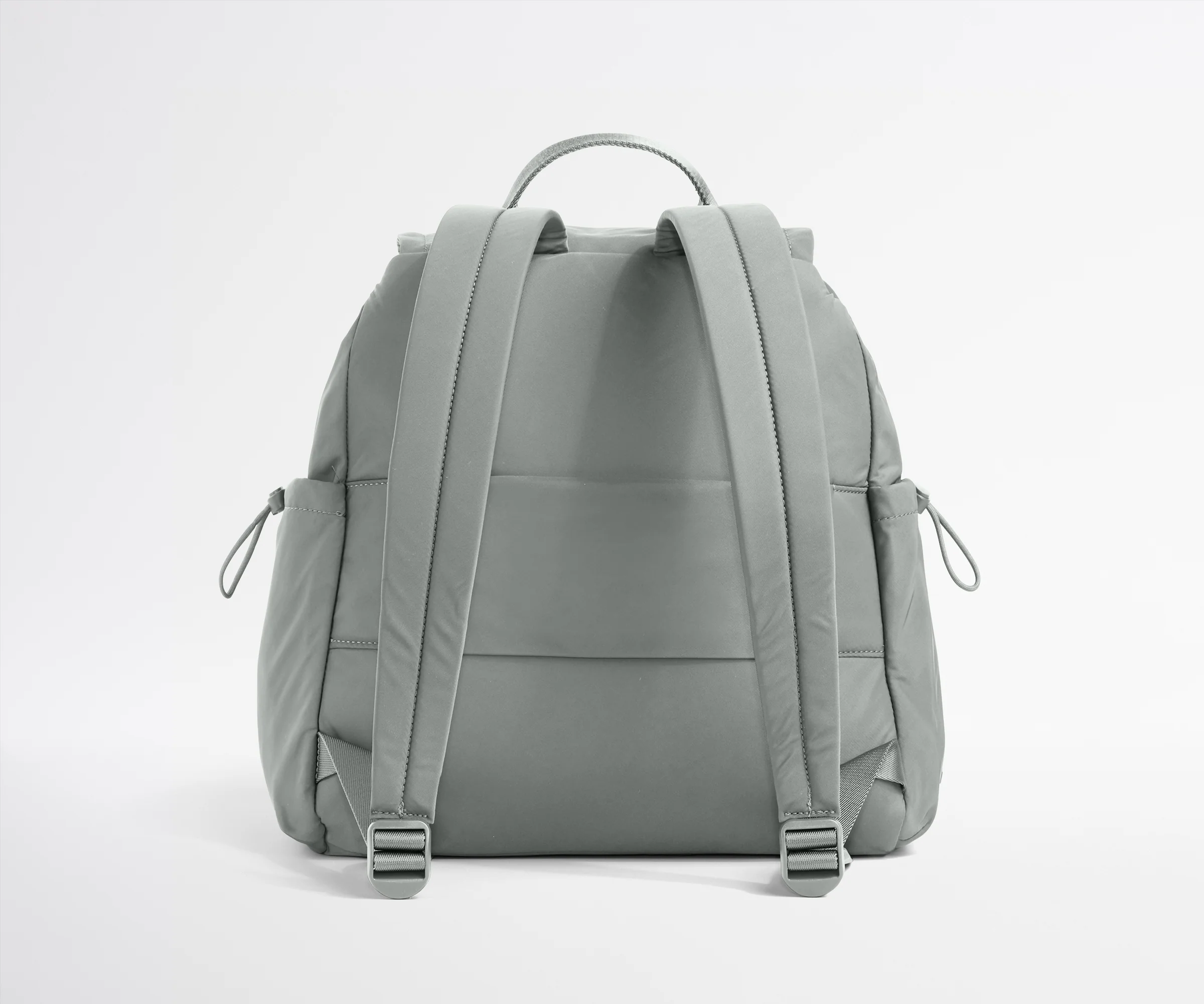 Gray backpack on a white background