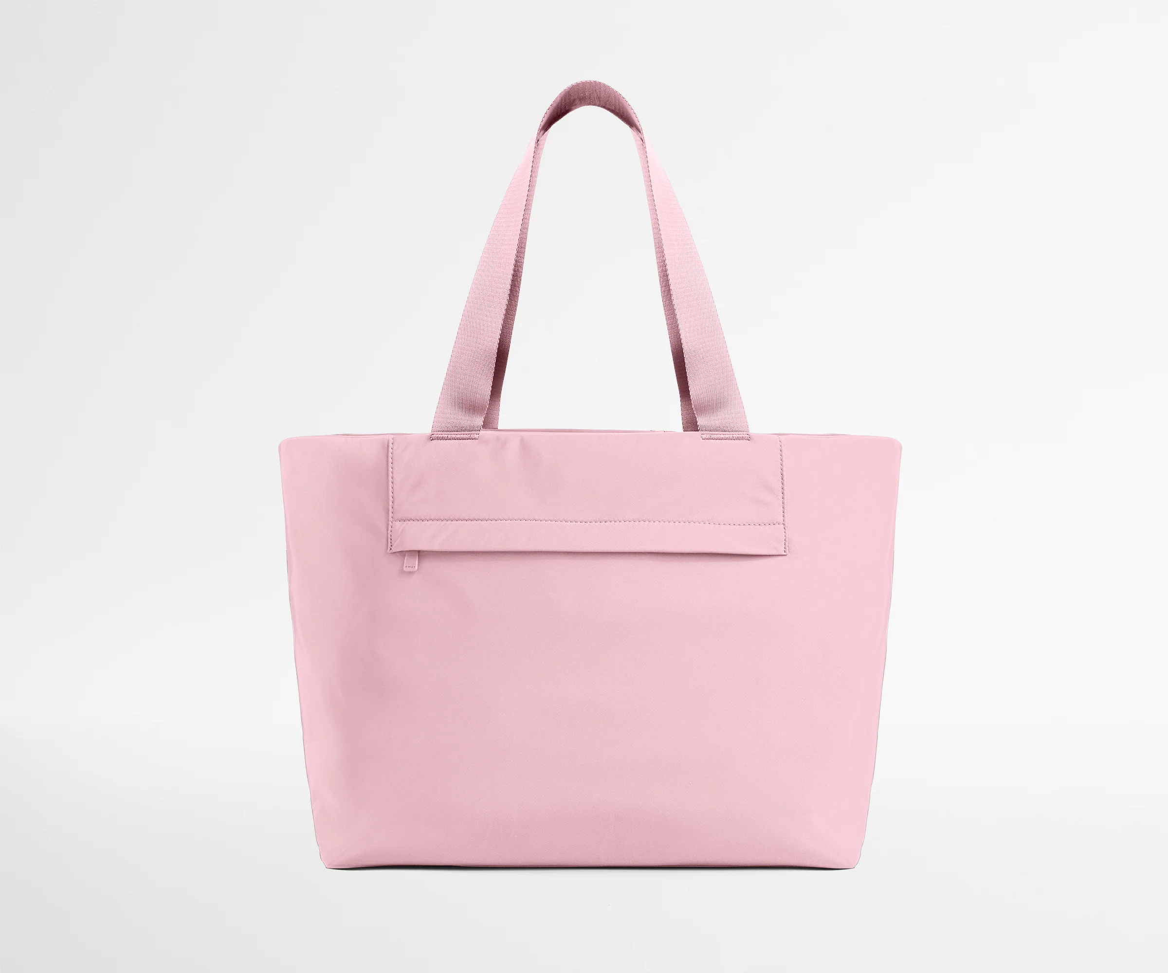 Pink tote bag on a light gray background