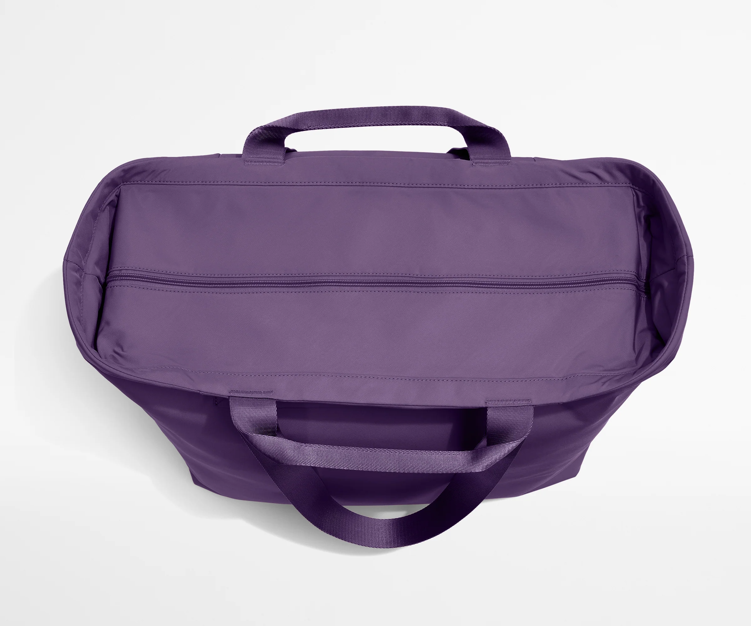 Top-down view of the Large Featherlight Tote showing zipper opening