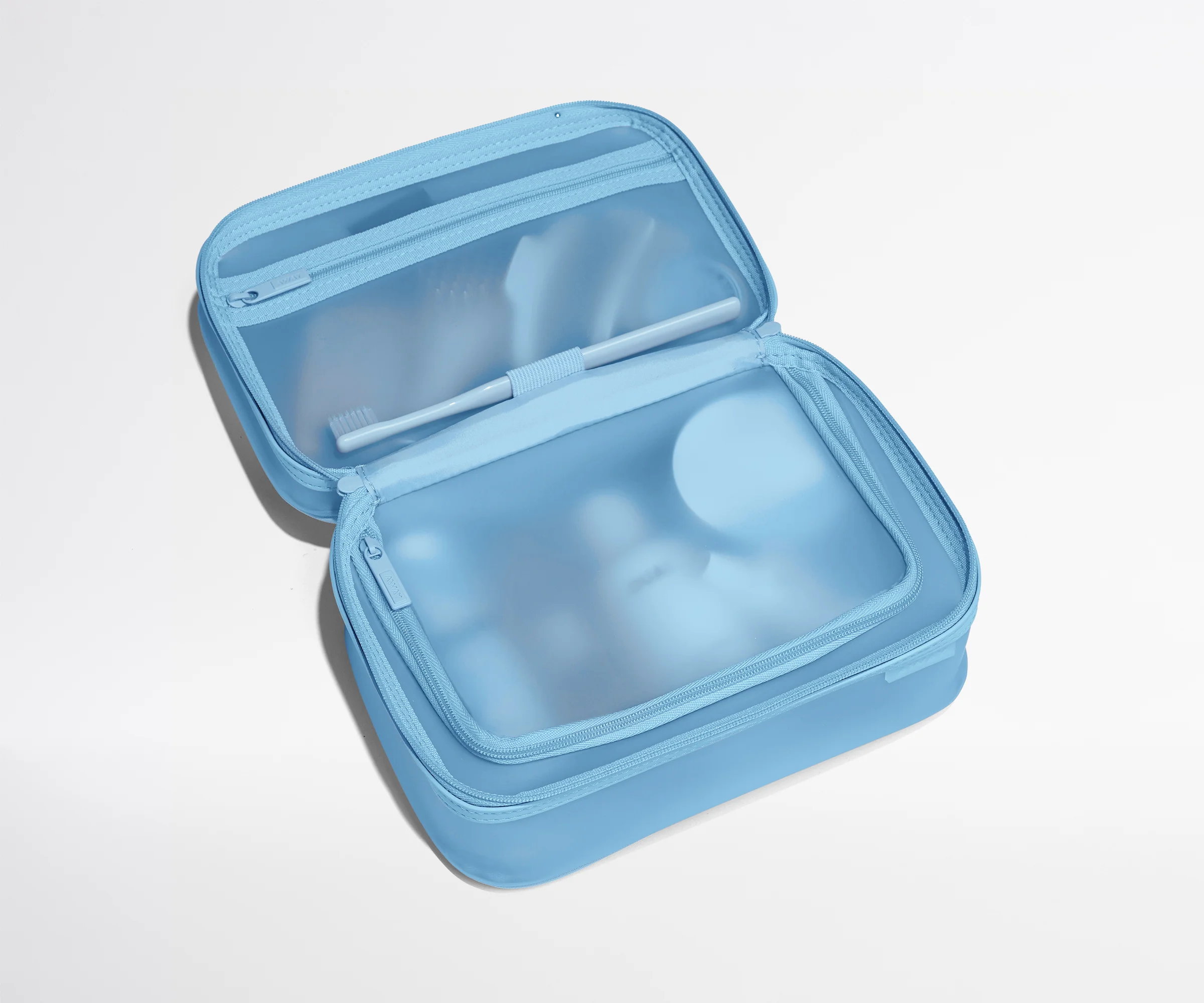 Clear Toiletry Bag in Opal Blue