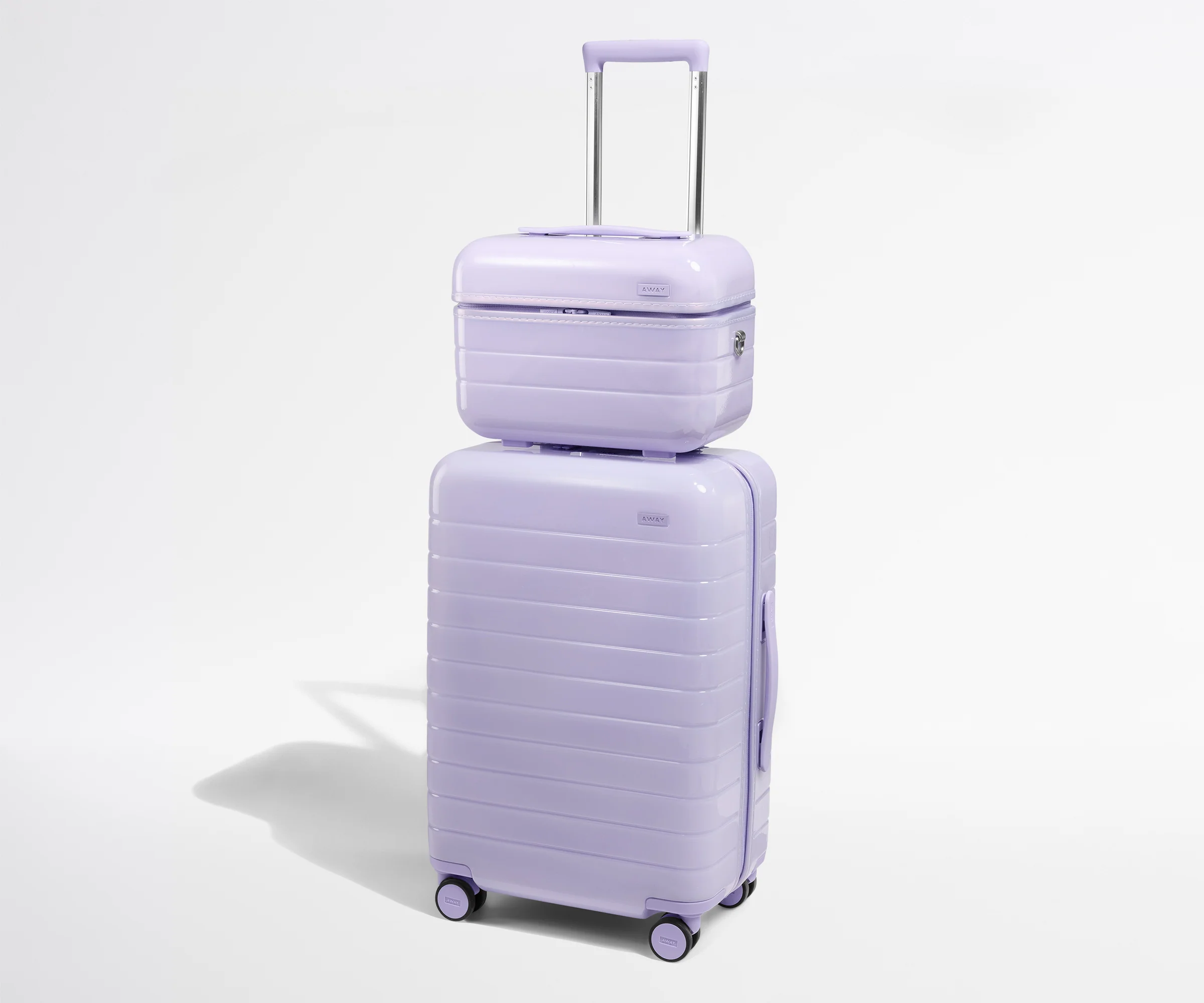 The Train Case in Glazed Lavender Haze Purple