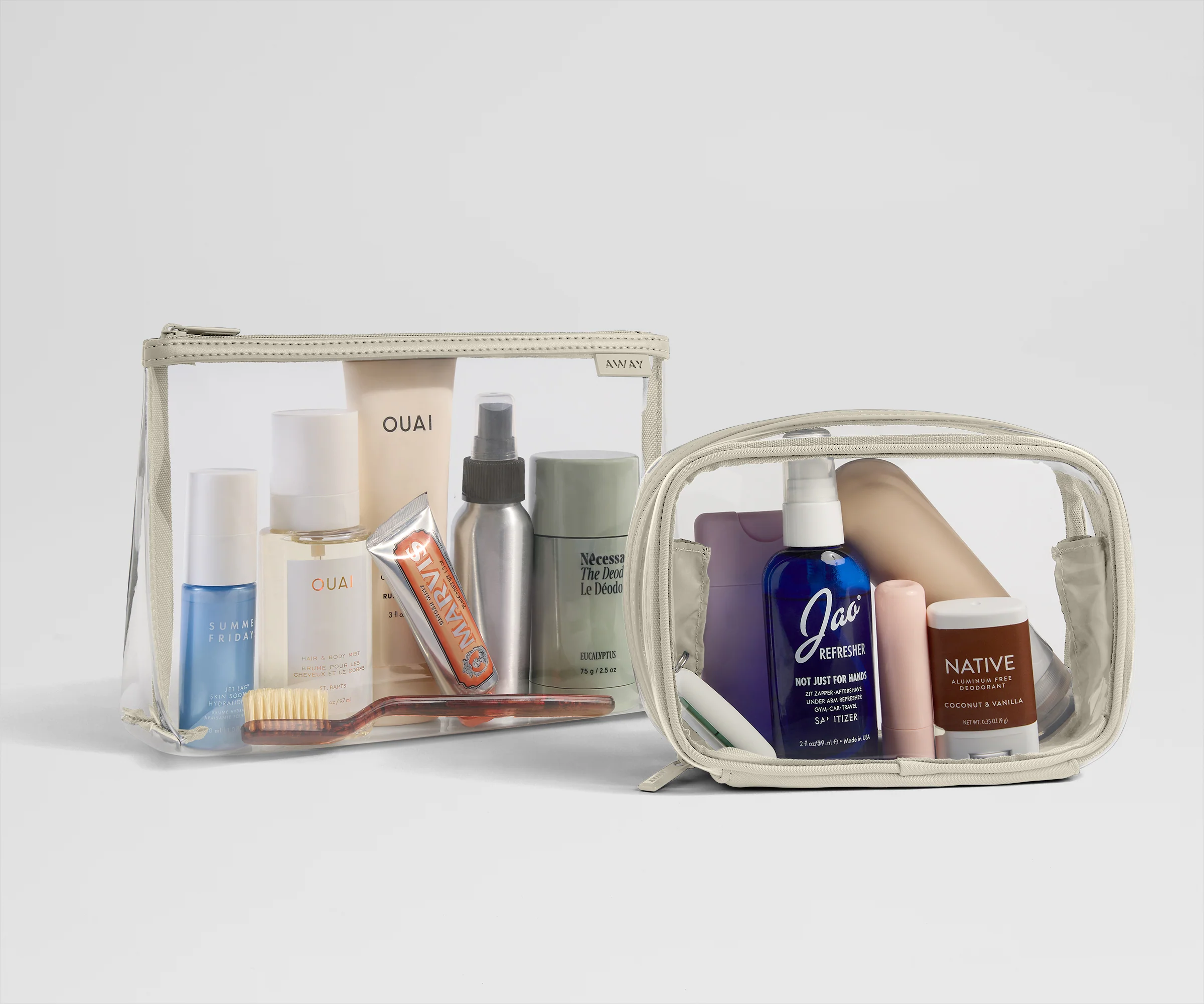 Clear Pouch Set in Salt White