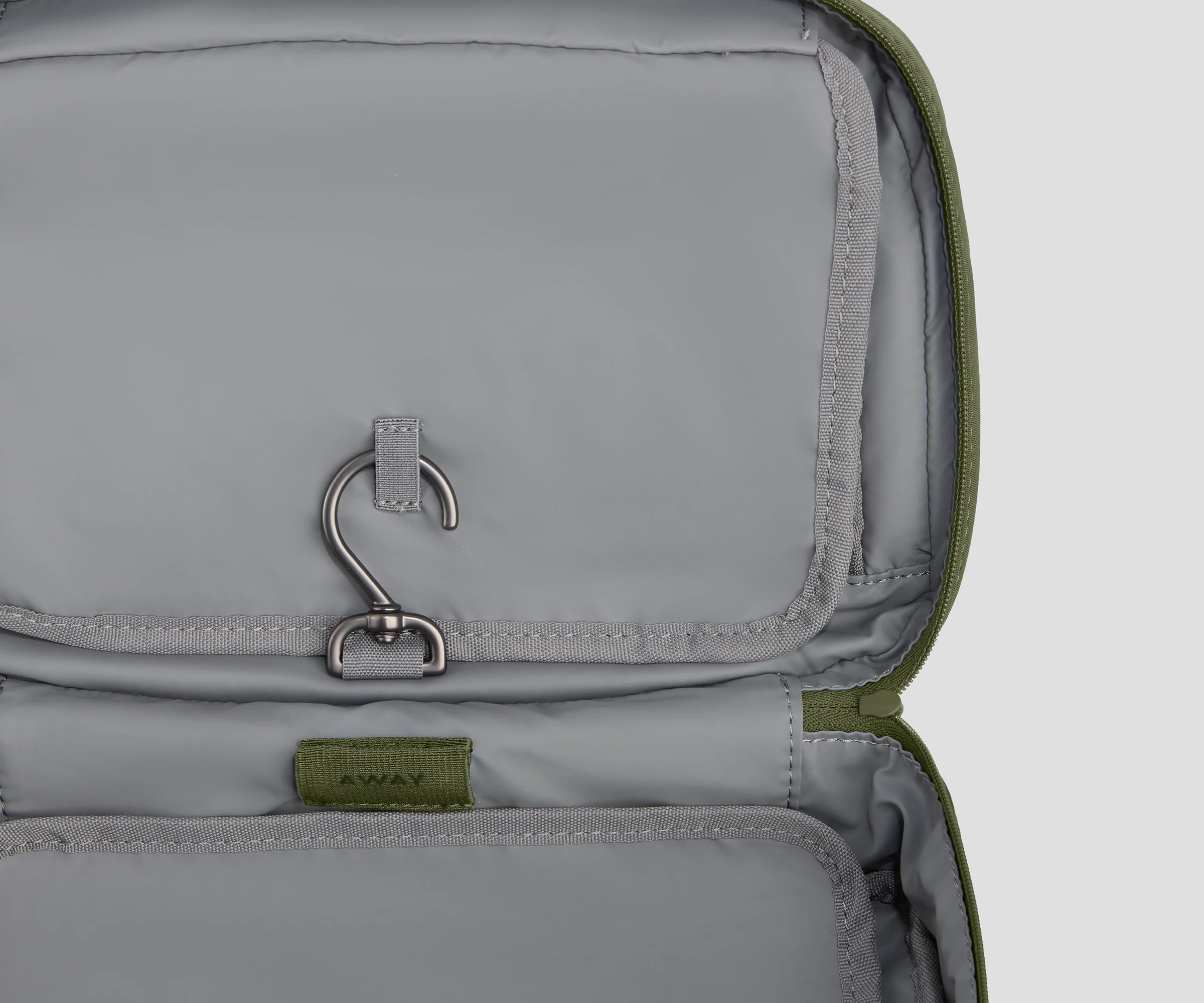 Hanging Toiletry Bag in Olive Green
