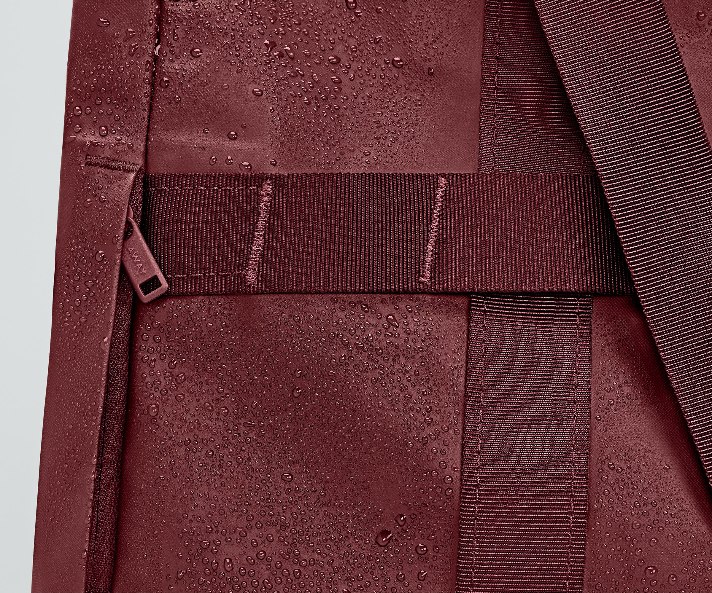 Water droplets on the water-repellent fabric
