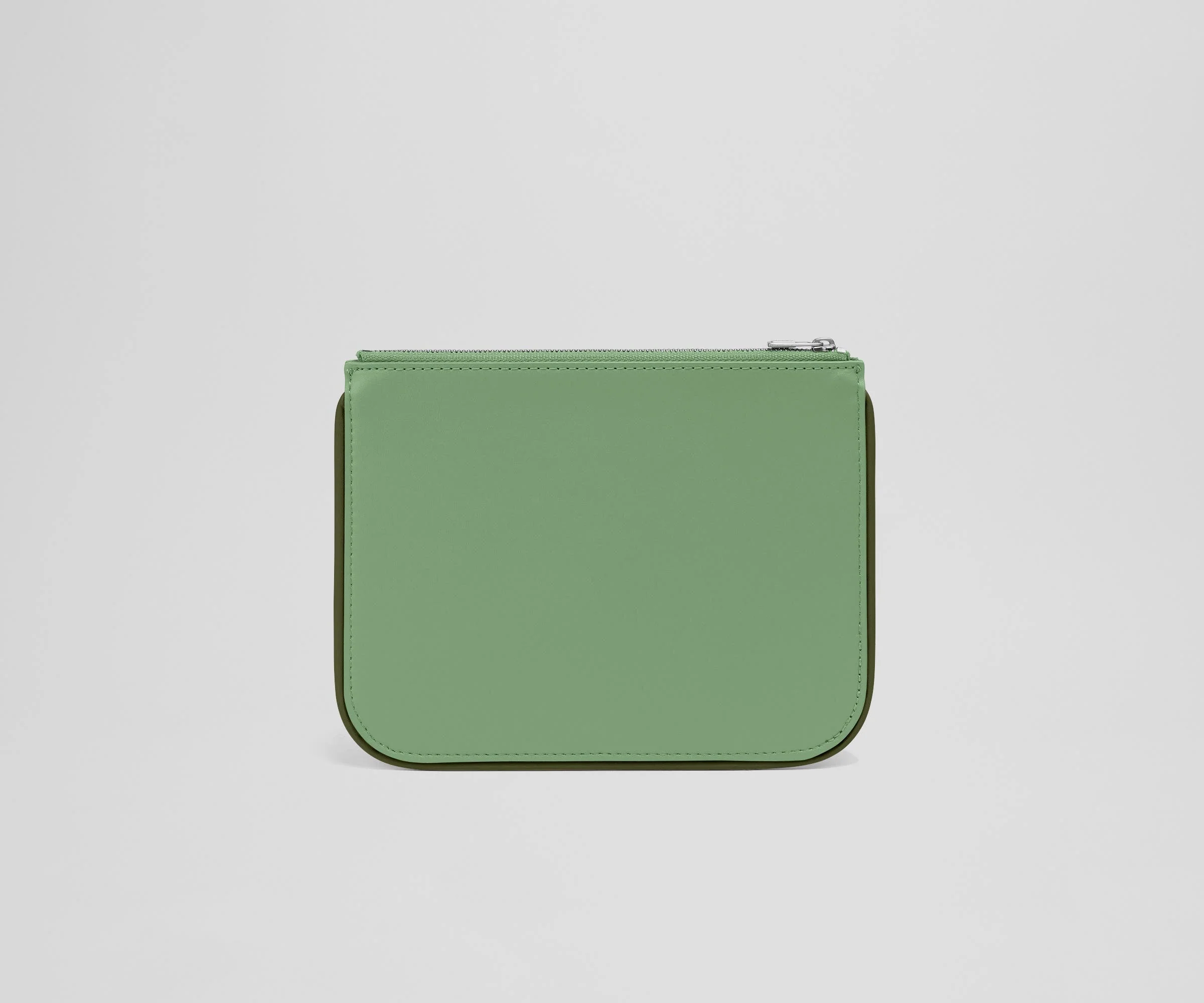 Back view of the small leather pouch