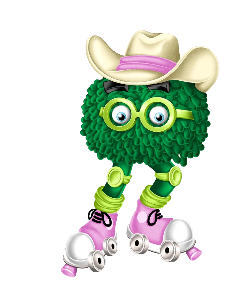 Illustration of a green Fry Friend